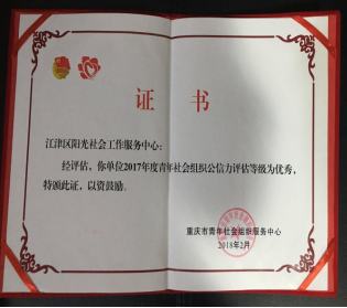 2016年、2017年重庆市青年社会组织公信力评估优秀单位-2